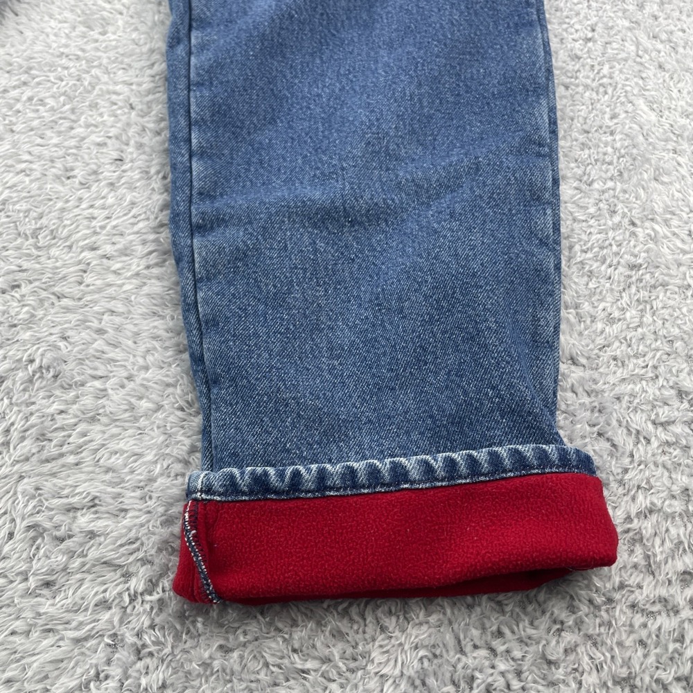 LL Bean Womens Fleece Lined Jeans 14 Reg Blue Denim Relaxed Fit - Picture 8 of 16